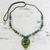 Halskette mit Keramikanhänger - Mehrfarbige Keramik-Ganesha-Anhänger-Halskette aus Indien