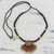 Ceramic pendant necklace, 'Midnight Royalty' - Hand Painted Ceramic Pendant Necklace by Indian Artisans