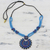 Collar colgante de cerámica - Collar con colgante de cerámica azul diseñado por un artesano indio