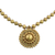 Ceramic pendant necklace, 'Golden Royalty' - Gold Tone Ceramic Pendant Necklace by Indian Artisans