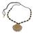 Ceramic pendant necklace, 'Blinking Orbs' - Gold Tone and Black Ceramic Pendant Necklace from India