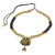 Keramik-Anhänger-Halskette, 'Beautiful Lakshmi', 'Beautiful Lakshmi - Anhänger-Halskette aus goldfarbener und schwarzer Keramik von Lakshmi
