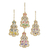 Embroidered ornaments, 'Happy Christmas' (set of 4) - Set of Four White Christmas Tree Ornaments from India thumbail