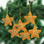 Embroidered ornaments, 'Stellar Christmas' (set of 6) - Set of 6 Star Christmas Ornaments from India