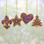 Perlenornamente, (4er-Set) - Set aus vier mit Zari bestickten lila Ornamenten aus Indien
