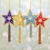 Beaded ornaments, 'Glistening Stars' (set of 4) - 4 Star Shaped Multicolored Embroidered Ornaments from India (image 2) thumbail