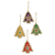 Beaded ornaments, 'Colorful Trees' (set of 4) - Set of Four Multicolored Christmas Tree Ornaments from India thumbail