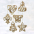 Adornos de cuentas, (juego de 6) - Conjunto de seis adornos navideños con cuentas en oro y blanco