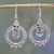 Blue topaz dangle earrings, 'Regal Circles' - Blue Topaz and Sterling Silver Dangle Earrings from India