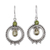 Peridot and lemon quartz dangle earrings, 'Regal Circles' - Hand Crafted Peridot and Quartz Dangle Earrings from India