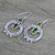 Peridot and lemon quartz dangle earrings, 'Regal Circles' - Hand Crafted Peridot and Quartz Dangle Earrings from India