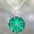 Onyx pendant necklace, 'Green Petals' - Green Onyx and Silver Floral Pendant Necklace from India (image 2) thumbail