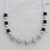 Onyx link necklace, 'Jali Globes' - Black Onyx and Sterling Silver Link Necklace from India