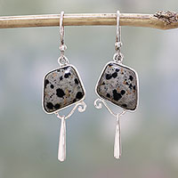Featured review for Jasper dangle earrings, Dalmatian Beauty