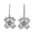 Amethyst dangle earrings, 'Jali Charm' - Amethyst and Sterling Silver Dangle Earrings from India