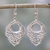 Featured review for Sterling silver dangle earrings, Spiral Spring