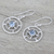 Blue topaz dangle earrings, 'Blue Wheels' - Blue Topaz and Sterling Silver Dangle Earrings from India