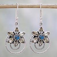 Citrine dangle earrings, Golden Lilies
