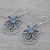 Citrine dangle earrings, 'Golden Lilies' - Citrine and Composite Turquoise Dangle Earrings from India (image 2b) thumbail