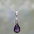 Amethyst pendant necklace, 'Lavender Drop' - Faceted Amethyst and Sterling Silver Necklace from India thumbail