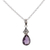 Amethyst pendant necklace, 'Lavender Drop' - Faceted Amethyst and Sterling Silver Necklace from India (image 2c) thumbail