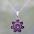 Amethyst pendant necklace, 'Morning Glitter in Purple' - Amethyst and Sterling Silver Pendant Necklace from India