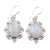 Rainbow moonstone dangle earrings, 'Spiral Drops' - Rainbow Moonstone and Sterling Silver Earrings from India