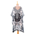 Chiffon caftan, 'Urban Chic' - Black and White Sequined Polyester Caftan from India
