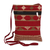 Hand woven cotton passport bag, 'Easy Traveler' - Deep Red Olive and Yellow Hand Woven Passport Bag from India thumbail