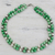Halskette aus Aventurin und Zuchtperlen - Doppelstrang-Halskette aus grünem Aventurin und Zuchtperle
