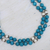 Halskette aus Aventurin und Zuchtperlen - Halskette mit blauen Aventurinen und Zuchtperlen
