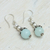 Aventurine and cultured pearl dangle earrings, 'Crowning Glory' - Aqua Aventurine and Cultured Pearl Dangle Earrings