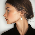Agate dangle earrings, 'Pure Wonder' - Sterling Silver and White Agate Dangle Earrings from India