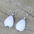 Agate dangle earrings, 'Pure Wonder' - Sterling Silver and White Agate Dangle Earrings from India