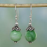 Aventurine dangle earrings, 'Green Delight'