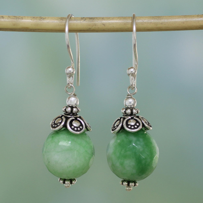 Fresh green Aventurine and Silver earrings