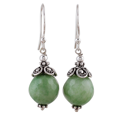 Aventurine dangle earrings, 'Green Delight' - Green Aventurine and Sterling Silver Dangle Earrings