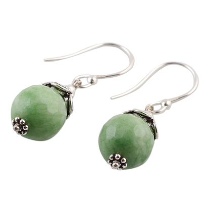 Aventurine dangle earrings, 'Green Delight' - Green Aventurine and Sterling Silver Dangle Earrings