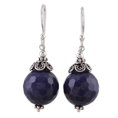 Violet Blue Aventurine and Sterling Silver Dangle Earrings - Blue ...