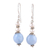 Pendientes colgantes de aventurina y perlas cultivadas - Aretes colgantes de aventurina azul y perlas cultivadas