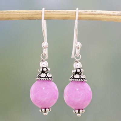 Aventurine dangle earrings, Delightful Pink