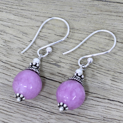 Pink Aventurine and Sterling Silver Dangle Earrings - Delightful Pink ...