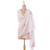 Silk and cotton blend shawl, 'Pink Blush' - Hand-Embroidered Light Pink Paisley Motif Shawl from India (image 2c) thumbail