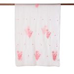 Silk and cotton blend shawl, 'Pink Blush' - Hand-Embroidered Light Pink Paisley Motif Shawl from India