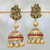 Ceramic dangle earrings, 'Divine Lakshmi' - Hindu Goddess Hand-Painted Indian Ceramic Dangle Earrings