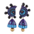 Ceramic dangle earrings, 'Grandiose Sky' - Hand-Painted Ceramic Dangle Earrings in Blue from India