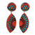 Ceramic dangle earrings, 'Ancient Inspiration' - Colorful Ceramic Dangle Earrings by Indian Artisans (image 2a) thumbail
