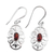 Garnet dangle earrings, 'Red Enchantment' - Garnet and 925 Sterling Silver Dangle Earrings from India