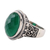 Onyx cocktail ring, 'Green Gleam' - Green Onyx and Sterling Silver Cocktail Ring from India (image 2a) thumbail