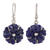 Lapis lazuli dangle earrings, 'Bursting Blossoms' - Artisan Crafted Lapis Lazuli Flower Earrings with Silver 925 (image 2a) thumbail